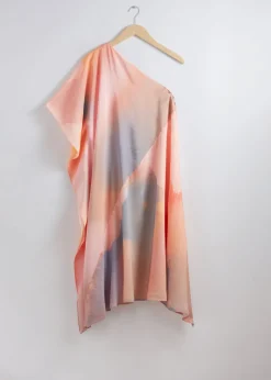 & Other Stories Dresses | Asymmetric One-Shoulder Midi Dress Orange Print