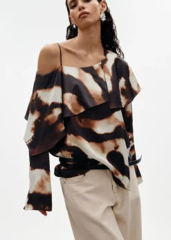 & Other Stories Sets & Suits | Blouses & Shirts | Asymmetric Satin Blouse Brown