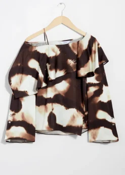 & Other Stories Sets & Suits | Blouses & Shirts | Asymmetric Satin Blouse Brown