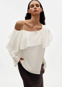 & Other Stories Blouses & Shirts | Asymmetric Silk Top White