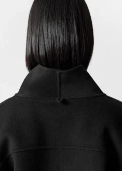 & Other Stories Outerwear | Asymmetric Wool-Blend Cape Black