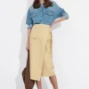 & Other Stories Skirts | Asymmetric Wrap Midi Skirt Beige
