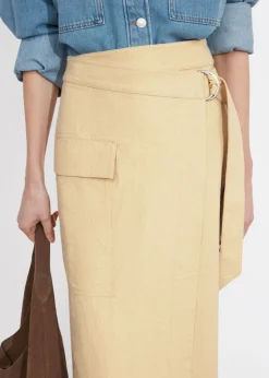 & Other Stories Skirts | Asymmetric Wrap Midi Skirt Beige