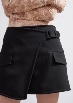 & Other Stories Skirts | Asymmetric Wrap Mini Skirt Black
