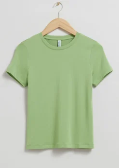 & Other Stories Tops | Basic T-Shirt Lime Green