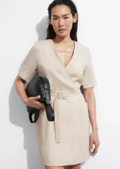 & Other Stories Dresses | Belted Linen Mini Dress Beige