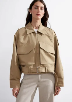 & Other Stories Outerwear | Belted Patch-Pocket Jacket