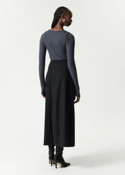 & Other Stories Skirts | Belted Pleated Maxi Skirt Black
