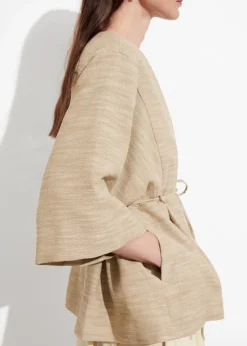 & Other Stories Outerwear | Belted Silk-Blend Jacket Beige
