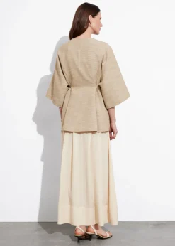 & Other Stories Outerwear | Belted Silk-Blend Jacket Beige