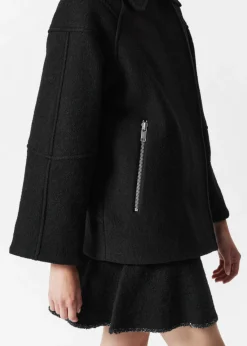 & Other Stories Outerwear | Biker Wool Jacket Black