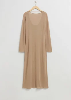 & Other Stories Dresses | Sweaters & Knits | Boat Neck Maxi Dress Medium Beige