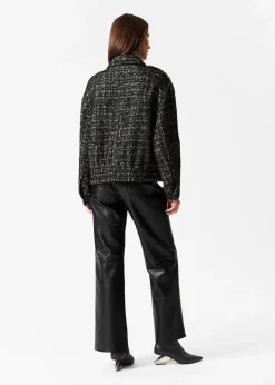 & Other Stories Outerwear | Boxy Tweed Jacket Black Tweed