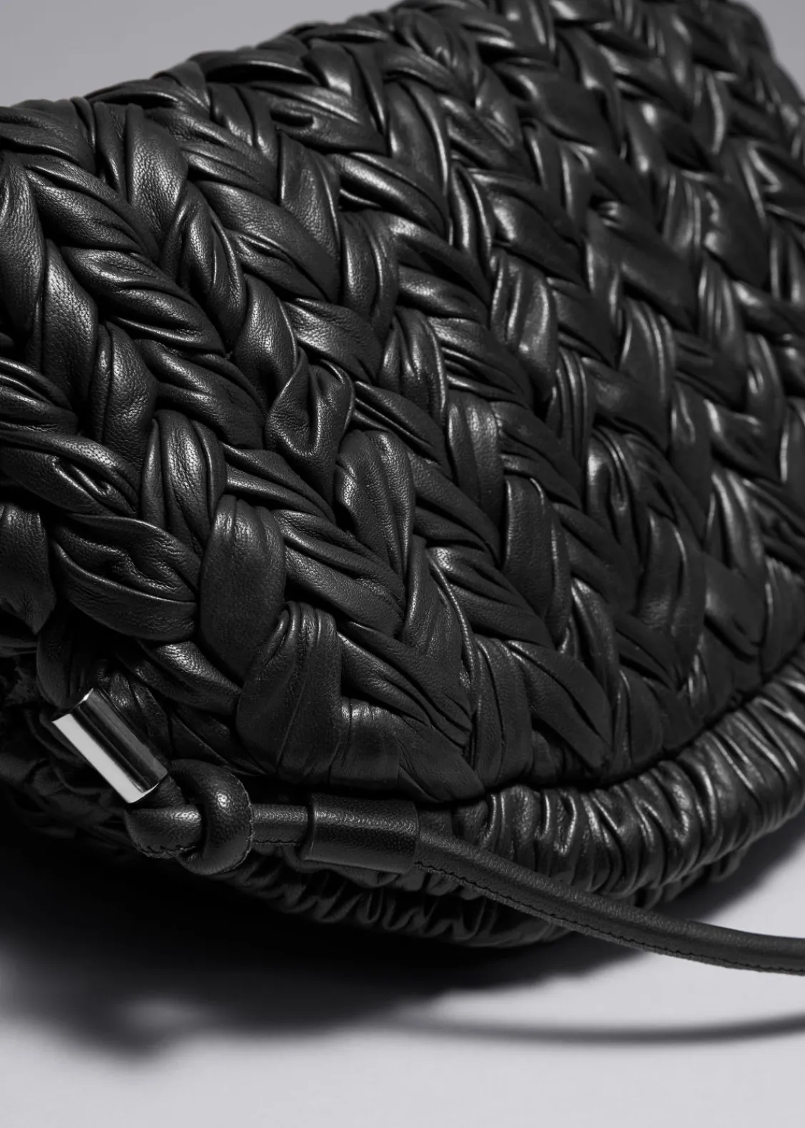 & Other Stories Shoulder Bags | Braided Leather Clutch Bag Black