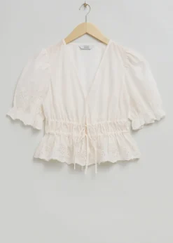 & Other Stories Blouses & Shirts | Broderie Anglaise Puff Sleeve Blouse