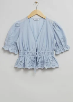 & Other Stories Blouses & Shirts | Broderie Anglaise Puff Sleeve Blouse