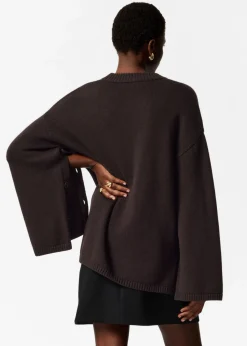 & Other Stories Sweaters & Knits | Button-Detailed Merino Sweater Dark Brown