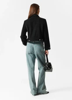 & Other Stories Outerwear | Buttoned Bouclé Jacket Black