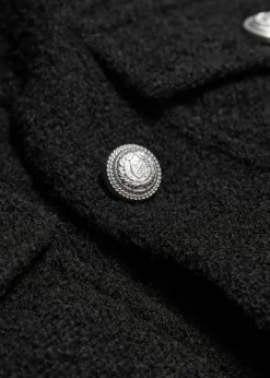 & Other Stories Outerwear | Buttoned Bouclé Jacket Black