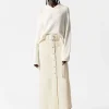& Other Stories Skirts | Buttoned Denim Midi Skirt Cream