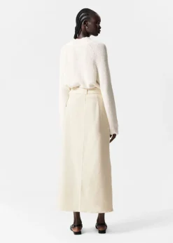 & Other Stories Skirts | Buttoned Denim Midi Skirt Cream