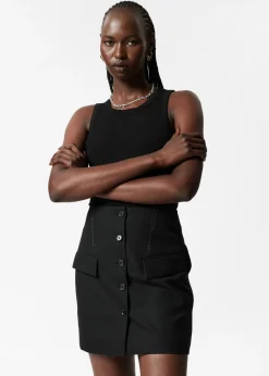 & Other Stories Sets & Suits | Skirts | Buttoned Wool-Blend Mini Skirt Black