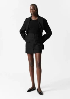 & Other Stories Sets & Suits | Skirts | Buttoned Wool-Blend Mini Skirt Black