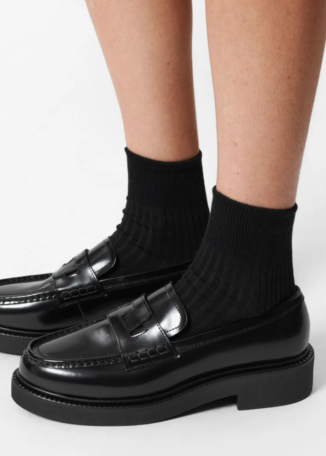 & Other Stories Loafers & Flats | Chunky Leather Loafers Black