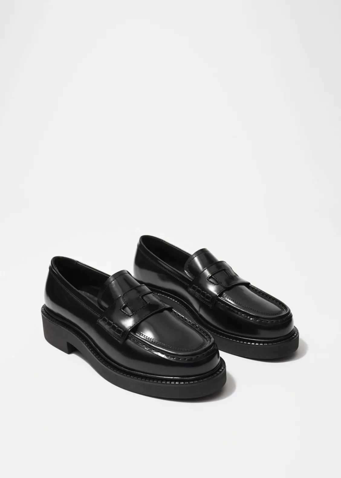 & Other Stories Loafers & Flats | Chunky Leather Loafers Black