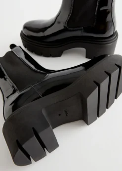 & Other Stories Boots | Chunky Platform Chelsea Leather Boots Black