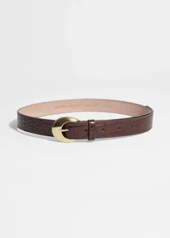& Other Stories Belts | Classic Croco-Leather Belt Brown