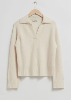 & Other Stories Sweaters & Knits | Collared Cashmere Sweater Cream