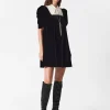 & Other Stories Dresses | Collared Velvet Mini Dress Black