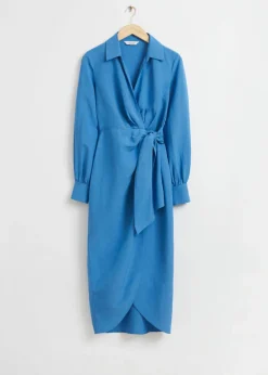 & Other Stories Dresses | Collared Wrap Midi Dress