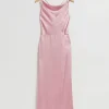 & Other Stories Dresses | Cowl-Neck Satin Dress Dusty Pink