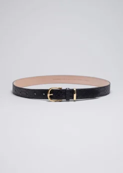 & Other Stories Belts | Croc Embossed Leather Belt