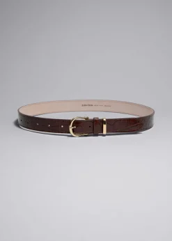 & Other Stories Belts | Croc Embossed Leather Belt