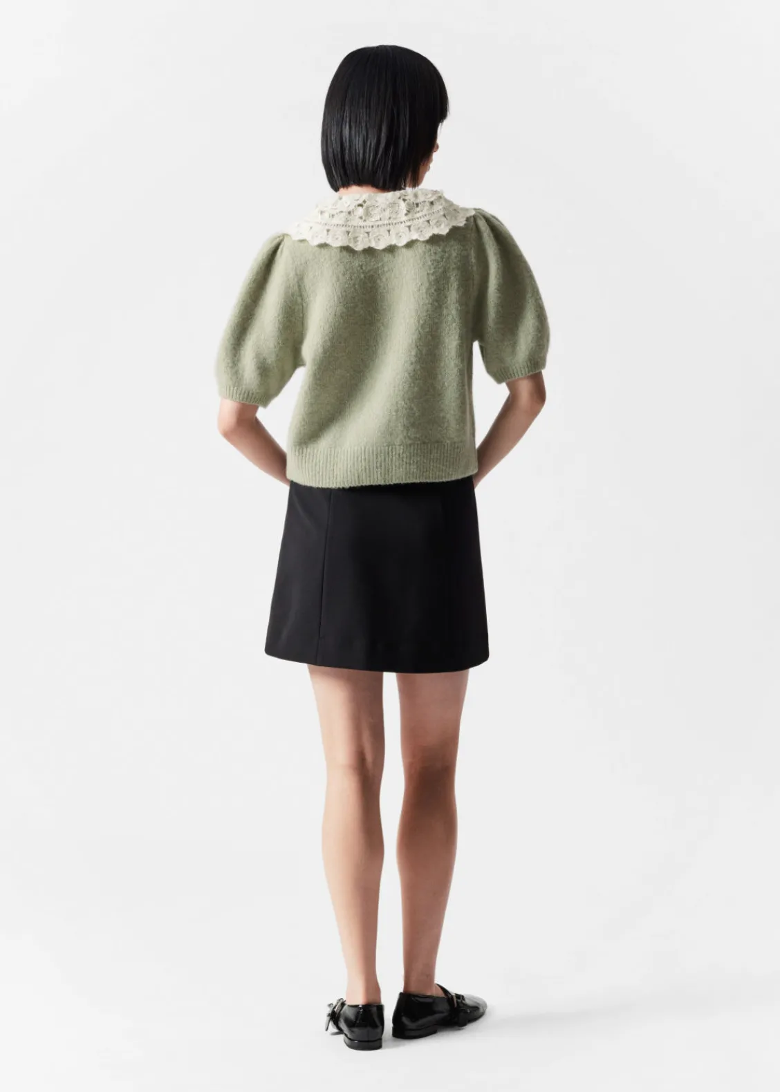 & Other Stories Sweaters & Knits | Crochet-Collar Knit Cardigan Khaki