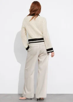 & Other Stories Sweaters & Knits | Crocheted Cardigan Cream/Black