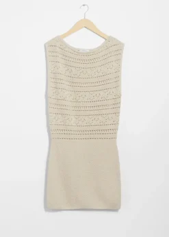 & Other Stories Dresses | Crocheted Mini Dress Beige