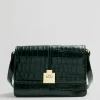& Other Stories Shoulder Bags | Croco Leather Bag Dark Green