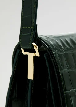 & Other Stories Shoulder Bags | Croco Leather Bag Dark Green