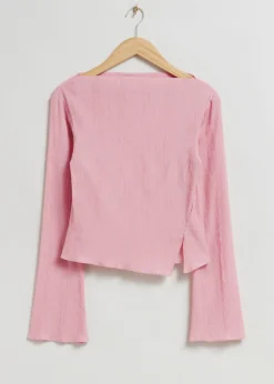 & Other Stories Tops | Cropped Asymmetric Frilled Top