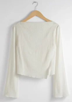 & Other Stories Tops | Cropped Asymmetric Frilled Top