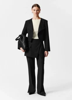& Other Stories Outerwear | Cropped Collarless Blazer Black