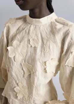 & Other Stories Blouses & Shirts | Cropped Floral-Appliqué Blouse