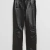 & Other Stories Pants | Cropped Leather Trousers Black