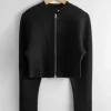 & Other Stories Sweaters & Knits | Cropped Zip Cardigan Black