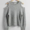 & Other Stories Sweaters & Knits | Cut-Out Knit Sweater Grey Melange