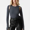 & Other Stories Tops | Cut-Out Top Dark Blue